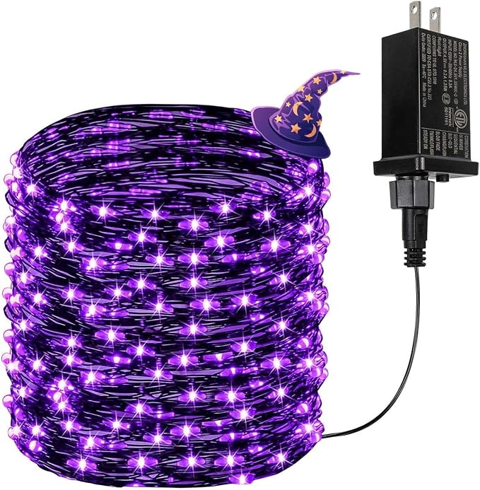66Ft 200 LED Halloween Fairy Lights Plug in, 8 Modes String Lights by BHCLIGHT