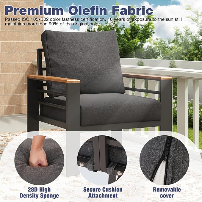 Aoxun Aluminum Patio Furniture Set - Image 8