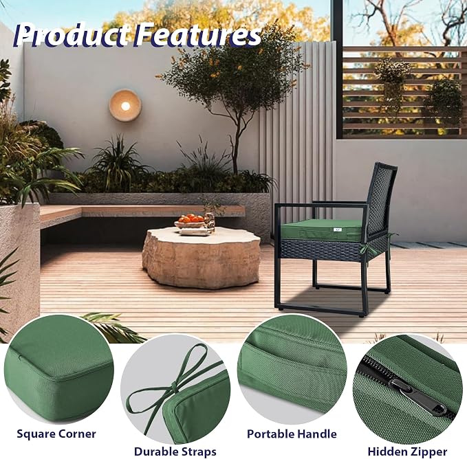 Outdoor Chair Cushions Set of 4, Waterproof Outdoor Seat Cushions - Image 5