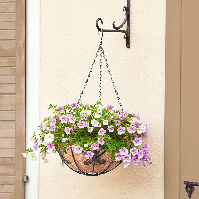 Hanging Baskets Planter for Plants, 2 Pack 12 Inch Round Metal Wire Hanging - Image 7