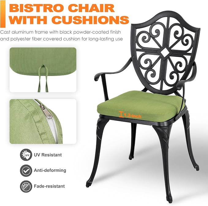 NUU GARDEN Outdoor 3 Piece Bistro Set - Image 7