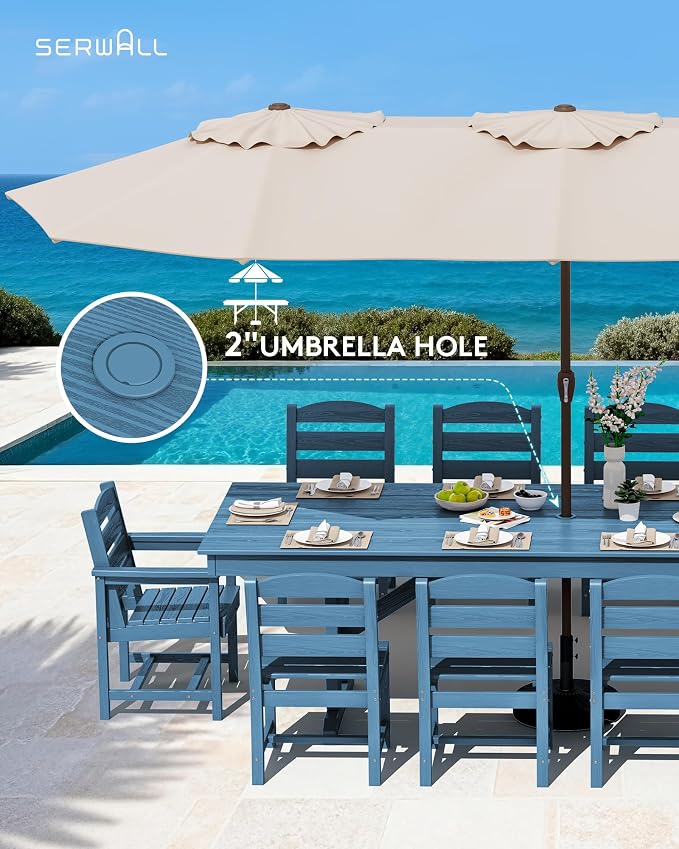 SERWALL 11 Piece Outdoor Dining Set - Image 5