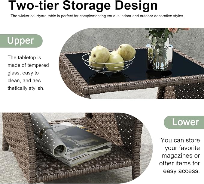 kinbor Outdoor Wicker Side Table - Image 4