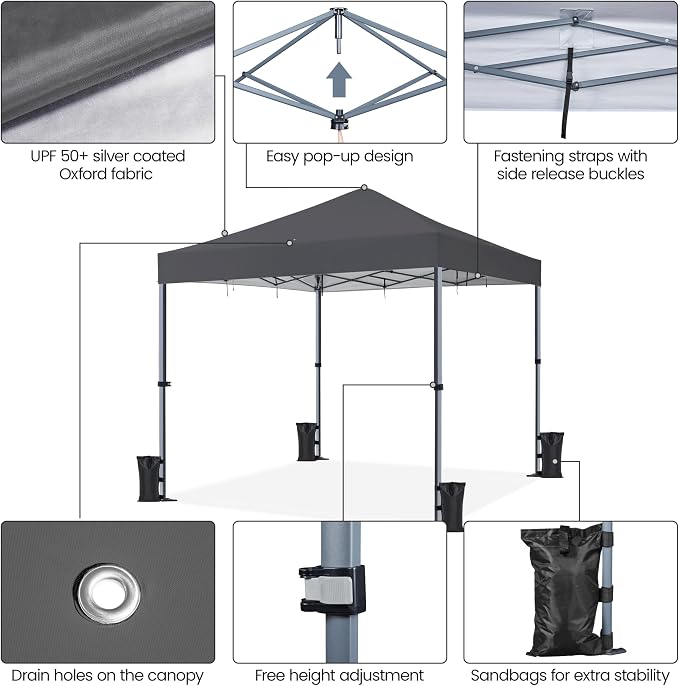 Yaheetech 12x12 Pop Up Canopy Easy Set-up Tent, Portable Outdoor Canopy Instant - Image 4