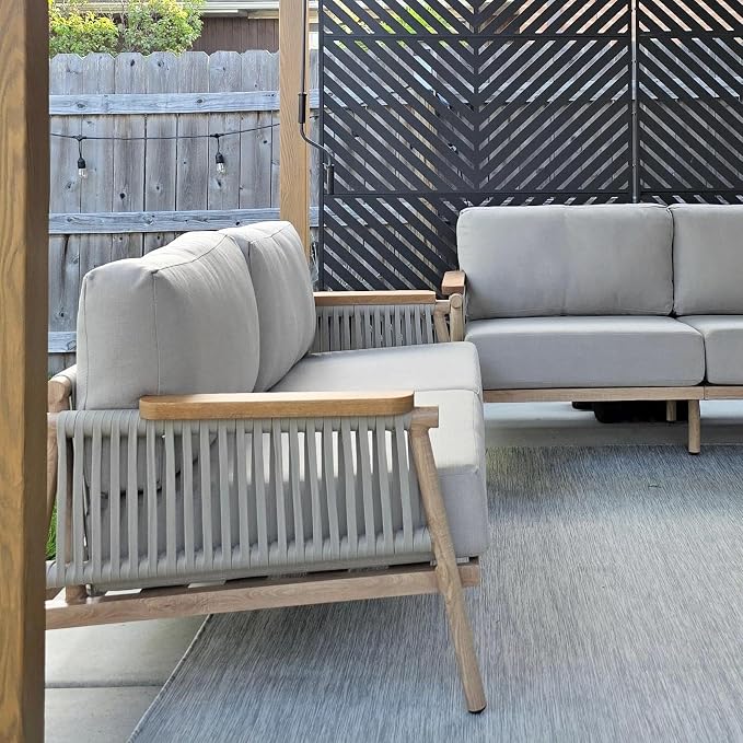 Acanva Modern All-Weather Aluminum Outdoor Patio Sofa - Image 7