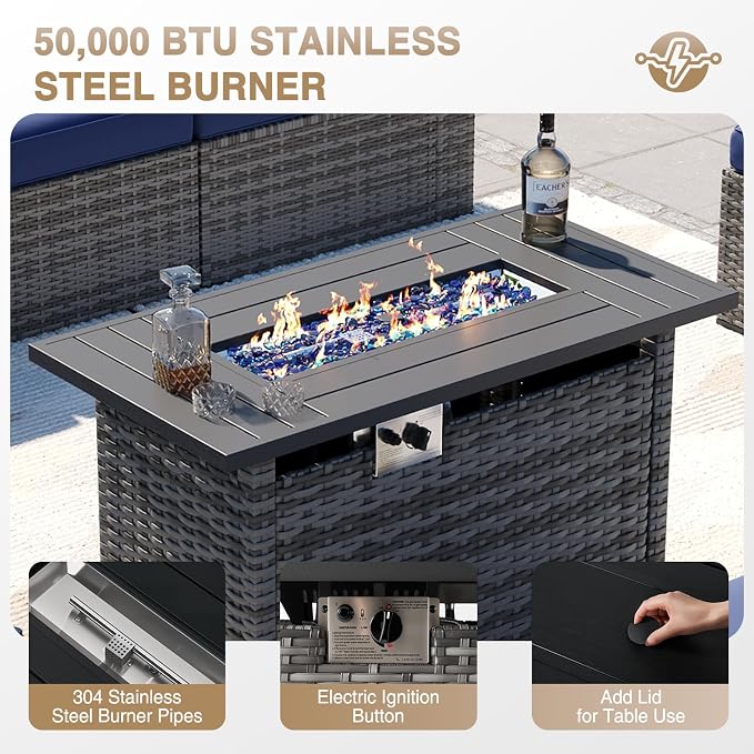 Aoxun Patio Furniture Sets, 8-Piece Outdoor Patio Furniture - Image 3
