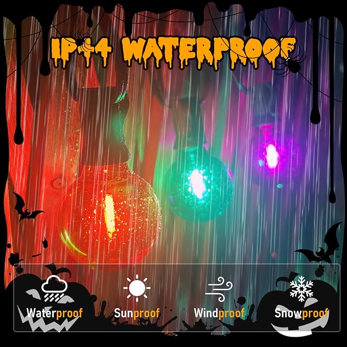 LED Outdoor String Lights 25Ft Orange Purple and Green Halloween Lights Outdoor - Image 3