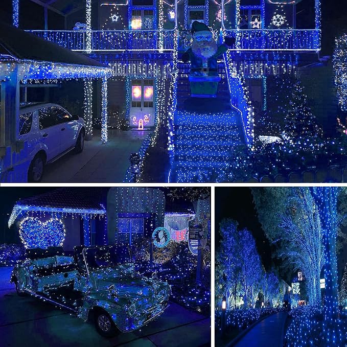 75.8 FT 200 LED Blue Christmas String Lights Outdoor & Indoor, Timer & Memory - Image 7