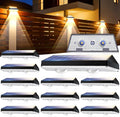 Solar Fence Lights Outdoor, Waterproof LED, 3Lighting Modes, SolarPowered Wall by FAXBOX