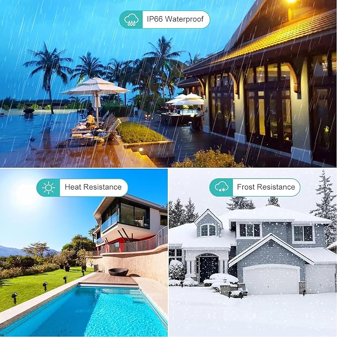 CLY Solar Landscape Spotlights, Solar Landscape Lights Outdoor IP66 Waterproof - Image 5
