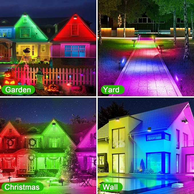 LANSOW Solar Spot Lights Outdoor Color Changing, Christmas Landscape Spotlights - Image 3
