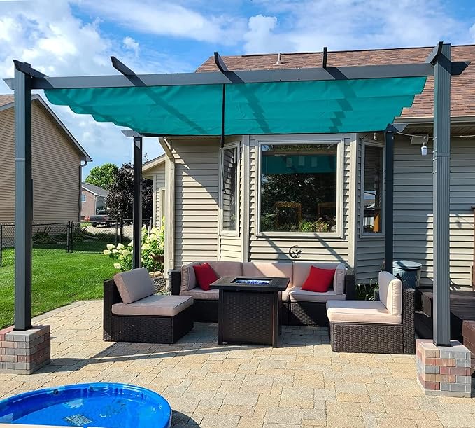 PURPLE LEAF 10' X 13' Outdoor Retractable Pergola by PURPLELEAF