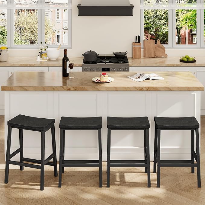 HOOBRO Bar Stools Set of 4, Counter Height Bar Stools, 23.6'' Bar Chairs - Image 7