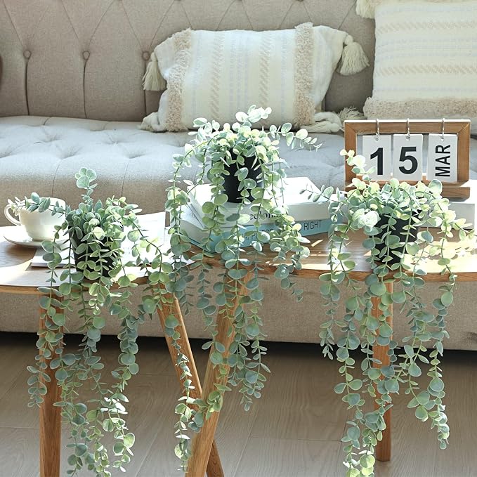 COCOBOO 3pcs Hanging Fake Plants, Artificial Hanging Plants Fake Potted - Image 6