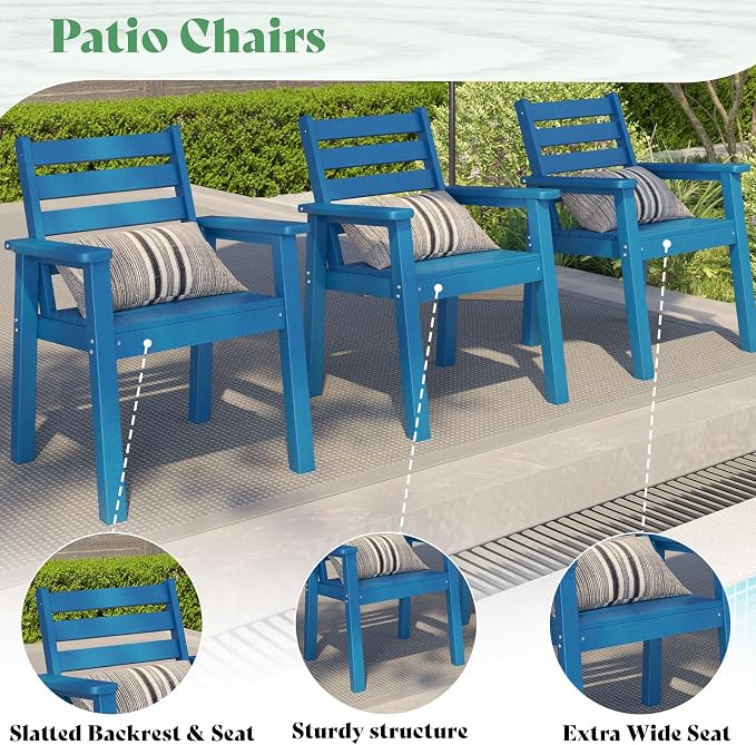 AMERLIFE 7-Piece HDPE Outdoor Dining Set - Image 7