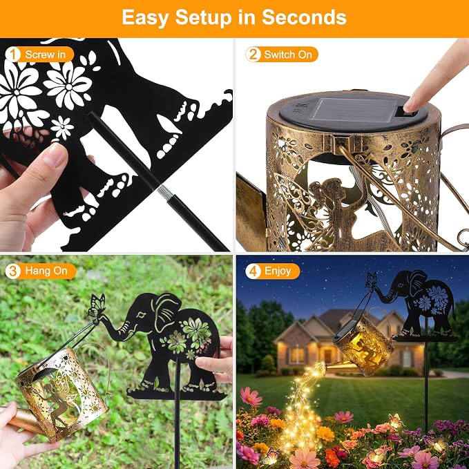 Solar Watering Can Lights Outdoor Decor - Image 7