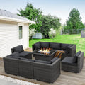 BULEXYARD 9 Piece High Back Outdoor Sectional Seating by BULEXYARDFURNITURE