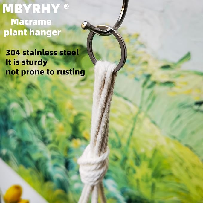 Macrame Plant Hanger 2 Pcs Hanging Planters - Image 4