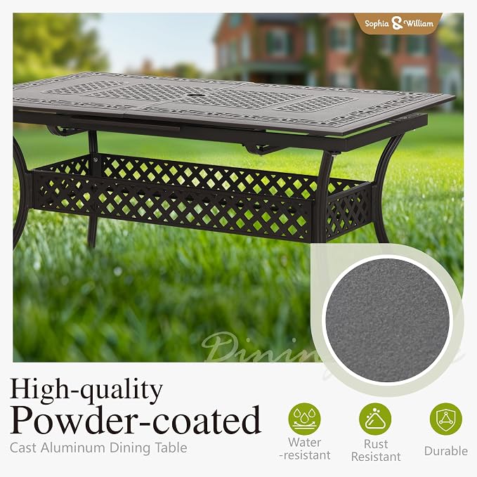 Sophia & William 7 Pieces Expandable Outdoor Dining Set - Image 2