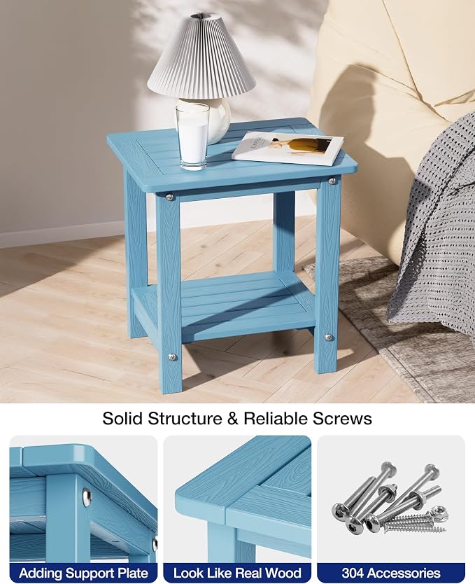 YEFU Outdoor Side Table for Patio: 16" HIPS Weather - Image 6