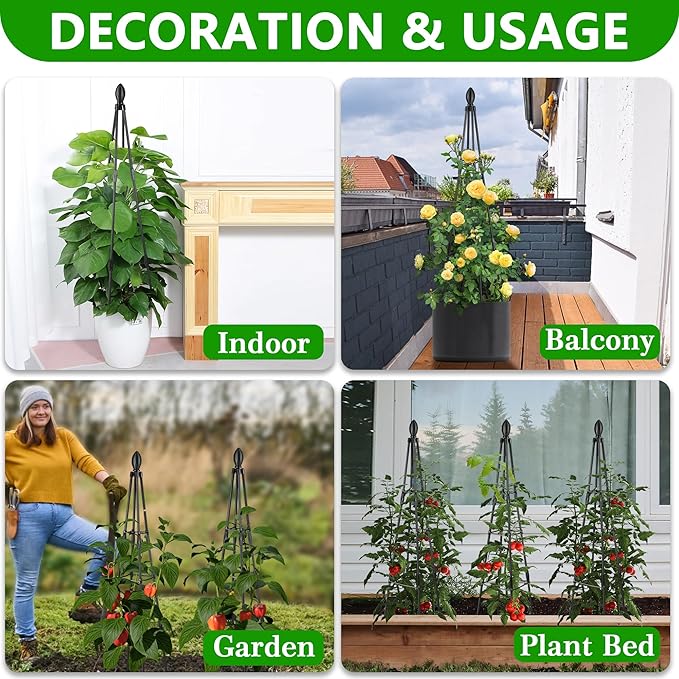 2 Pack Garden Trellis for Climbing Plants, Garden Trellis Rustproof Plastic - Image 6