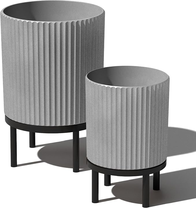 Veradek Demi Series Round Planter w/Stand by VeradekOutdoor