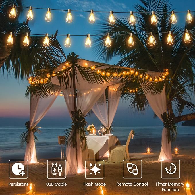 OHLUX 35FT Solar Globe String Lights Outdoor, Waterproof Solar Patio Lights - Image 5