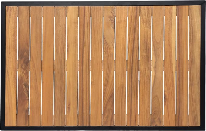 Outdoor Patio Furniture Set, 4-Piece Acacia Wood and Metal Patio Sofa Corner Set - Image 9