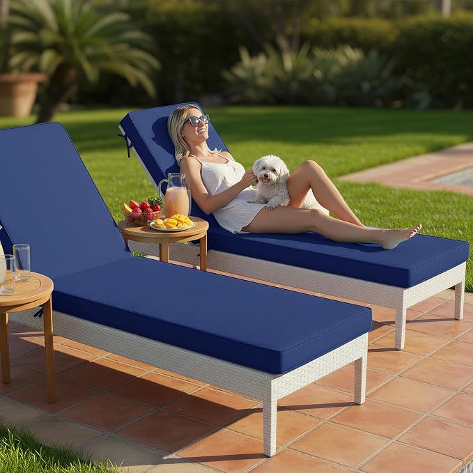 Chaise Lounge Cushions Outdoor Set of 2 - Image 2