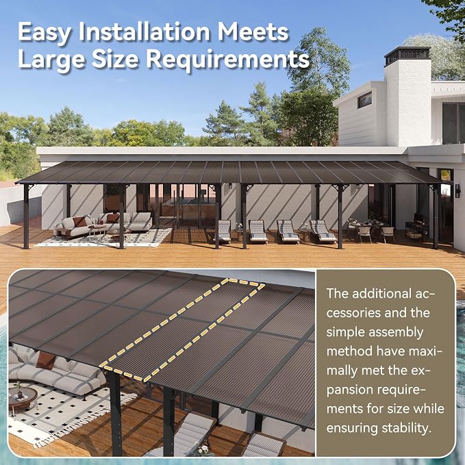 Aoxun 42' x 10' Pergola for Patio, Gazebo - Image 3