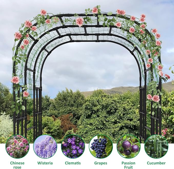DoCred Garden Arch Trellis for Climbing Plants, 87 Inch Large Garden Trellises - Image 6