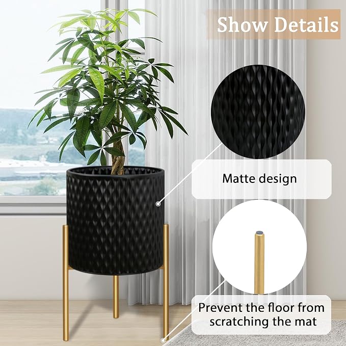 ARNIS Plants Pots with Stand, Large Size Flower Pots, 10.5&12.25 Inch - Image 5