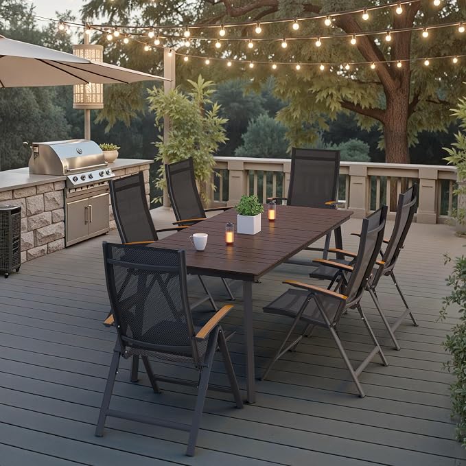 70 Inch Patio Outdoor Dining Table - Image 4