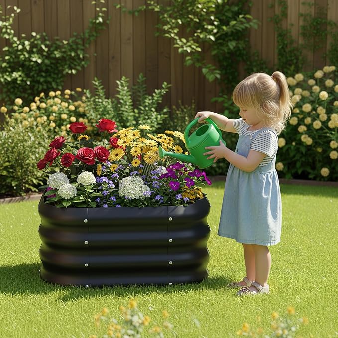 2-Pack 2x1ft Galvanized Raised Garden Bed, Outdoor Planter Bed, Metal Planter - Image 2