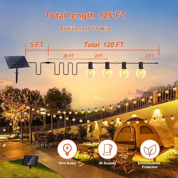 Stright Solar String Light for Outside 120FT - Image 2