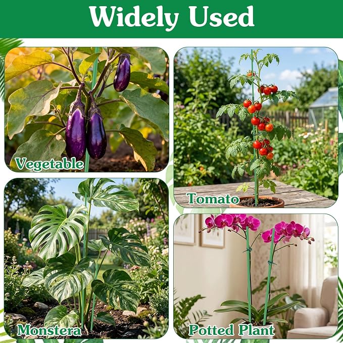 Garden Stakes 17Inch 20Pack, DIY Tall Plant Support Stakes of 4Ft, HAINANSTRY - Image 2