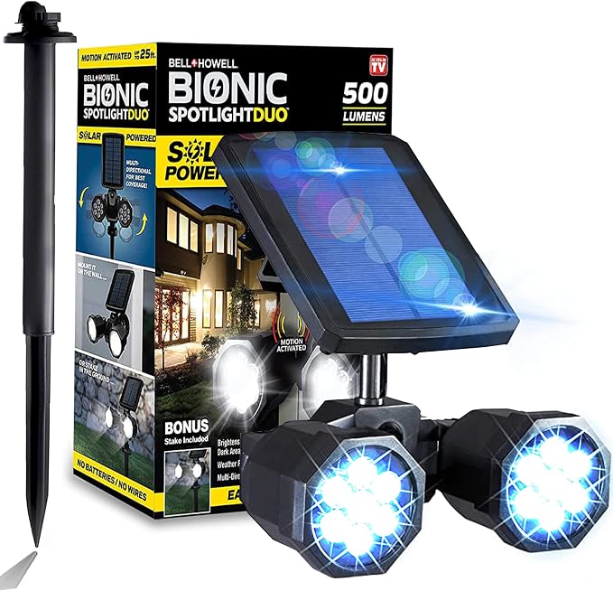 Bell+Howell Bionic Spotlight Duo Deluxe Solar Lights: Effortless Outdoor by BellHowell