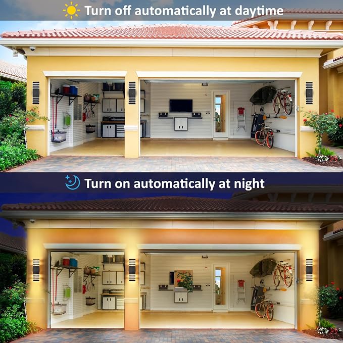 Dusk to Dawn Outdoor Wall Lights, 4 Pack Modern Exterior Lighting Fixtures - Image 3