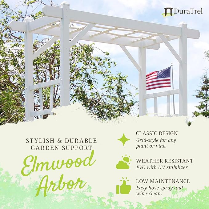 Dura-Trel Elmwood Arbor, Vinyl Garden Archway - Image 2