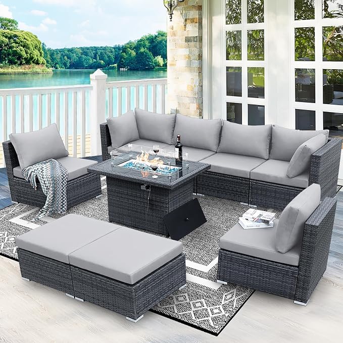BULEXYARD 9 Pcs Highback Patio Furniture Set - Image 9