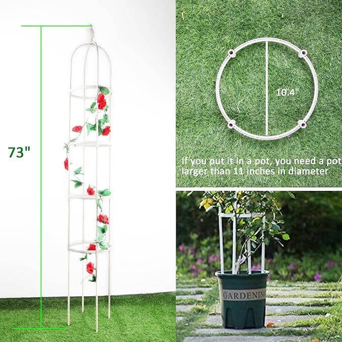 Garden Trellis for Climbing Plants, Rustproof Metal Pipe - Image 5