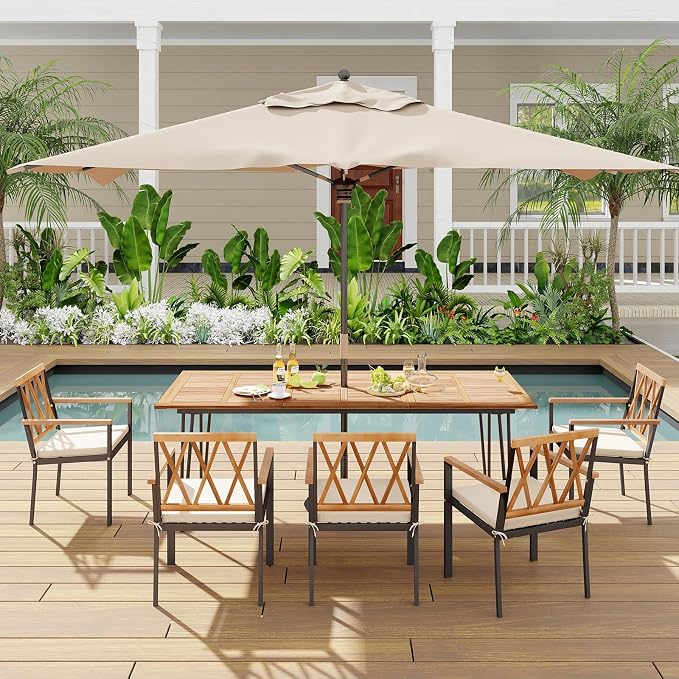 Tangkula 86.5" Large Patio Dining Table - Image 2