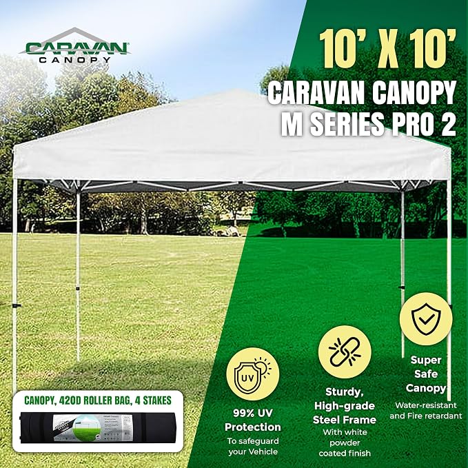 Caravan Canopy M Series Pro 2 10 x 10 ft Straight Leg Pop-Up Canopy Tent - Image 2