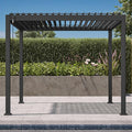 Mirador 111S Round Louvered Pergola Gazebo, 10Ft x 10Ft, Full Aluminum Frame by Mirador