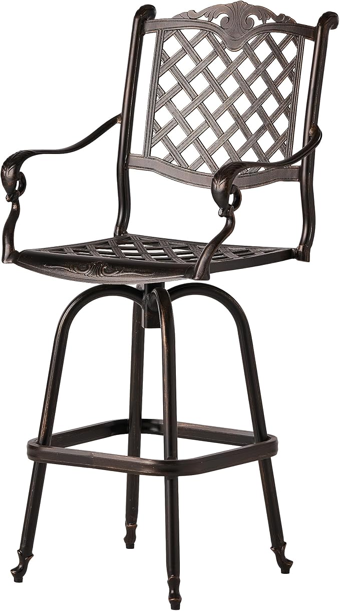 Christopher Knight Home Avon Outdoor Cast Aluminum Bar Stools, 2-Pcs Set - Image 5
