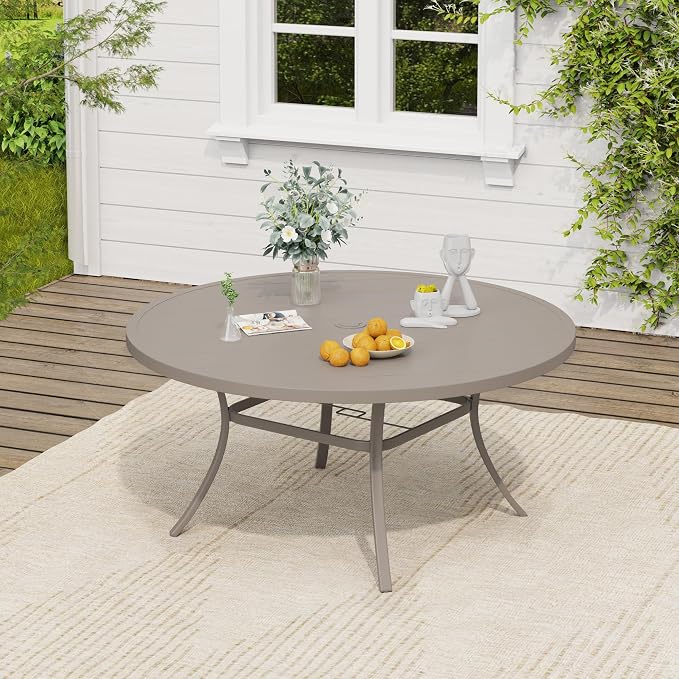 VICLLAX 50" Round Patio Table, Outdoor Dining Table - Image 4