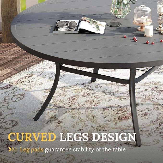 VICLLAX Large Patio Dining Furniture Set, Outdoor Dining Set - Image 6