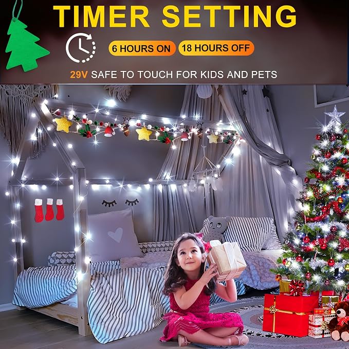 KNONEW Christmas String Lights Indoor Plug in, 60FT 180LED Outdoor Waterproof - Image 3