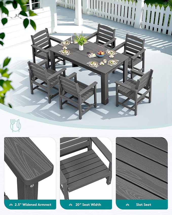 SERWALL Patio Dining Set for 4, Outdoor Dining Sets for 4 Person - Image 4