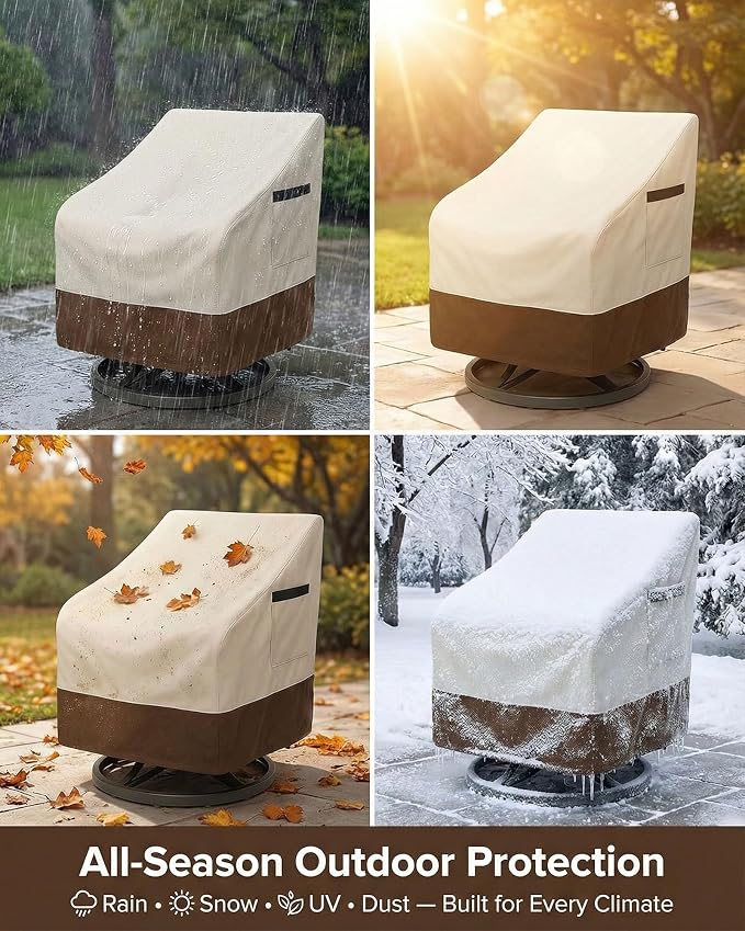 Waterproof Patio Chair Covers, Heavy Duty 600D Lawn Outdoor Furniture Covers - Image 8